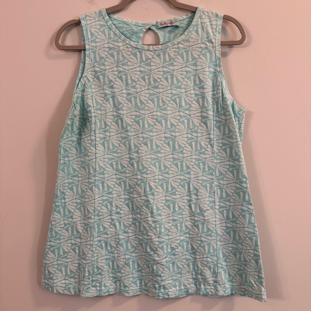 Women’s Fresh Produce blue Sleeveless Patterned cotton blouse  size small
